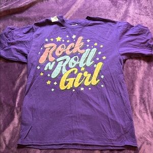 Purple 'Rock n Roll Girl'  T-Shirt (Men’s style size M)